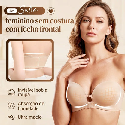 💜 Sutiã sem costuras com fecho frontal e alças ajustáveis