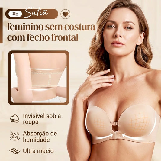 💜 Sutiã sem costuras com fecho frontal e alças ajustáveis