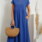 💝 Vestido soltinho sem mangas de algodão com bolsos e cor lisa