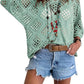 ⏰ Último dia de oferta 50% de desconto 🔥 Hot Sale - Top feminino estilo boho com detalhes em crochê bege e decote em V