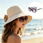 👒☀️ Chapéu feminino de proteção solar com aba larga e laço