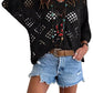 ⏰ Último dia de oferta 50% de desconto 🔥 Hot Sale - Top feminino estilo boho com detalhes em crochê bege e decote em V