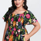 ⏰🌈Promoção quente de verão 70% DE DESCONTO💃 Vestido midi floral com decote quadrado franzido e bolsos