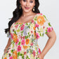 ⏰🌈Promoção quente de verão 70% DE DESCONTO💃 Vestido midi floral com decote quadrado franzido e bolsos