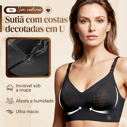🏆 Último dia preço especial €13,99! 🔥Compre 2 e leve 1 grátis!🎁 Sutiã sem costuras com costas baixas em U