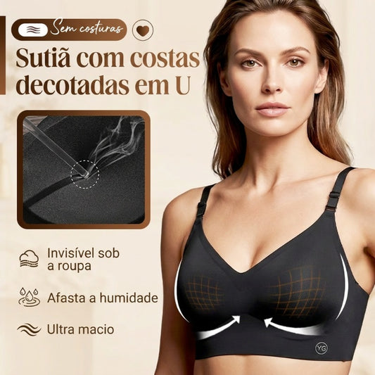 🏆 Último dia preço especial €13,99! 🔥Compre 2 e leve 1 grátis!🎁 Sutiã sem costuras com costas baixas em U