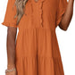 🔥Promoção quente de verão 2026 – 49% DE DESCONTO🌈 Vestido feminino casual evasê fluido com decote em V e babados