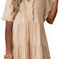 🔥Promoção quente de verão 2026 – 49% DE DESCONTO🌈 Vestido feminino casual evasê fluido com decote em V e babados