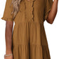 🔥Promoção quente de verão 2026 – 49% DE DESCONTO🌈 Vestido feminino casual evasê fluido com decote em V e babados