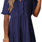 🔥Promoção quente de verão 2026 – 49% DE DESCONTO🌈 Vestido feminino casual evasê fluido com decote em V e babados