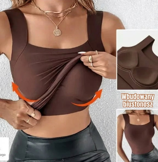 🏆Ostatni dzień promocji w cenie 59 zł !!💐Damskie koszulki termiczne z dekoltem w serek i wbudowanym biustonosze