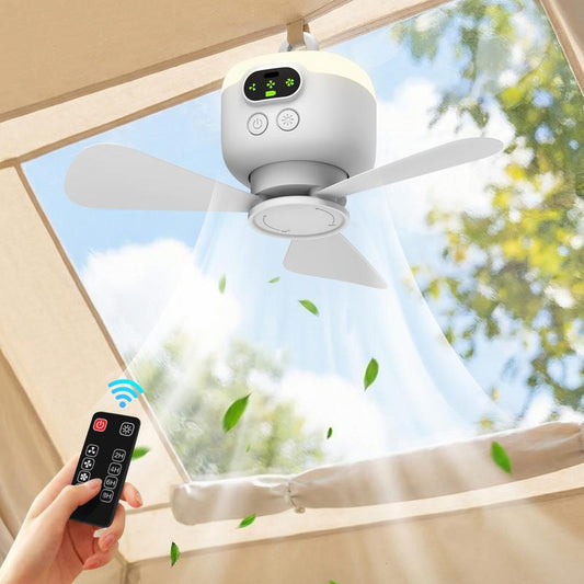 ⏰ Oferta por tempo limitado: 50% DE DESCONTO em um ventilador de teto recarregável com luzes LED! 🌬️✨