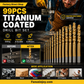 🔥Limited time 50% OFF!🔧 High-efficiency tool favored by veteran craftsmen!Factory Outlet-99pcs Titanium Coated Drill Bit Set