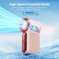 🌀💨 Mini ventilador portátil com visor LED – 👍 Ventilador de bolso turbo com 5 velocidades. ✨ Recarregável via USB, resfriamento rápido ideal para viagens e maquiagem. Presente perfeito. Refrigeração portátil.