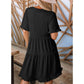 🔥Promoção quente de verão 2026 – 49% DE DESCONTO🌈 Vestido feminino casual evasê fluido com decote em V e babados