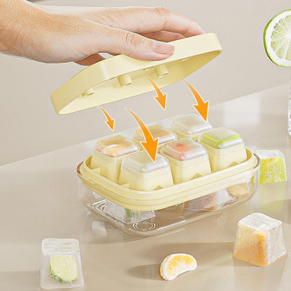 Mini forma de cubos de gelo com 6 compartimentos, adequada para contato com alimentos e fácil de desenformar