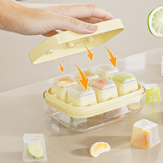 Mini forma de cubos de gelo com 6 compartimentos, adequada para contato com alimentos e fácil de desenformar