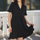 🔥Promoção quente de verão 2026 – 49% DE DESCONTO🌈 Vestido feminino casual evasê fluido com decote em V e babados