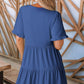 🔥Promoção quente de verão 2026 – 49% DE DESCONTO🌈 Vestido feminino casual evasê fluido com decote em V e babados