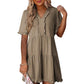 🔥Promoção quente de verão 2026 – 49% DE DESCONTO🌈 Vestido feminino casual evasê fluido com decote em V e babados