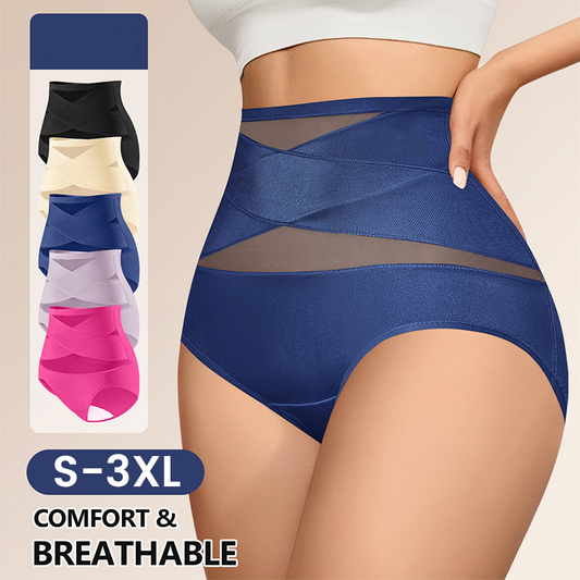🌸 Último dia com preço especial 19.99€! 🔥Compre 1 e leve 1 grátis🎁Calcinha modeladora cruzada de cintura alta plus size