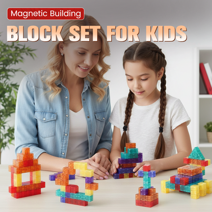 Conjunto de Blocos de Construção Magnéticos para Crianças