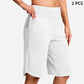 ⏰Último dia de promoção 49% DE DESCONTO🔥 Shorts femininos de yoga de cintura alta com bolsos