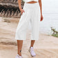 ☀️PROMOÇÃO QUENTE 2026 50% DE DESCONTO🌿 Calças cropped femininas leves com cintura elástica