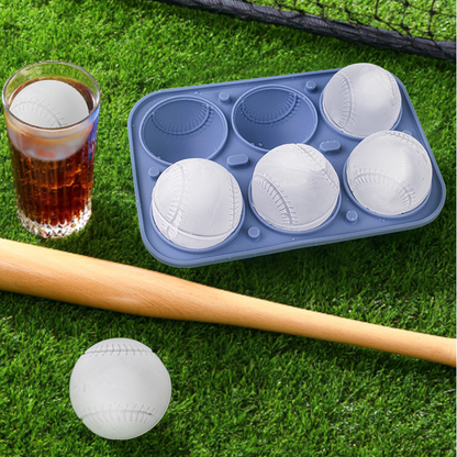 Molde de silicone para gelo em formato de bola de beisebol
