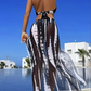 👙 50% DE DESCONTO POR TEMPO LIMITADO! ✨ Biquíni de Duas Peças às Riscas – Decote com Laço, Detalhe de Argola e Tecido de Alta Elasticidade 🌊