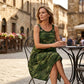 Vestido Camuflado Feminino Sem Mangas com Bainha Assimétrica