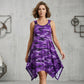Vestido Camuflado Feminino Sem Mangas com Bainha Assimétrica