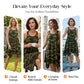 Vestido Camuflado Feminino Sem Mangas com Bainha Assimétrica