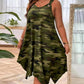 Vestido Camuflado Feminino Sem Mangas com Bainha Assimétrica
