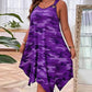Vestido Camuflado Feminino Sem Mangas com Bainha Assimétrica