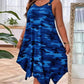 Vestido Camuflado Feminino Sem Mangas com Bainha Assimétrica