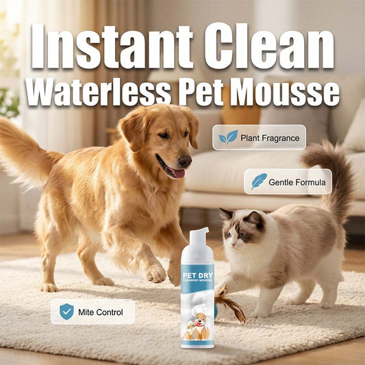 Espuma de limpeza para pets sem água para cães e gatos