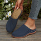 Tamancos plataforma femininos slip-on perfurados