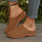 Tamancos plataforma femininos slip-on perfurados