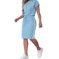Conjunto Feminino de 2 Peças com T-shirt e Saia com Cordão