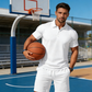 Conjunto masculino de verão de 2 peças: polo e shorts