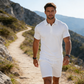 Conjunto masculino de verão de 2 peças: polo e shorts
