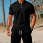 Conjunto masculino de verão de 2 peças: polo e shorts