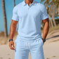 Conjunto masculino de verão de 2 peças: polo e shorts