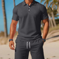 Conjunto masculino de verão de 2 peças: polo e shorts