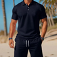 Conjunto masculino de verão de 2 peças: polo e shorts