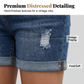 Shorts jeans femininos estilosos com barra dobrada