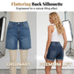 Shorts jeans femininos estilosos com barra dobrada