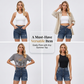 Shorts jeans femininos estilosos com barra dobrada