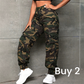 Calças Jogger Cargo Camufladas para Mulher